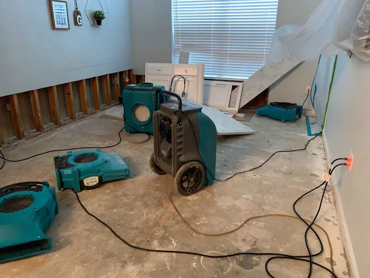 Dehumidifier in flood-cut room for Water Extraction & Removal in Falls Church